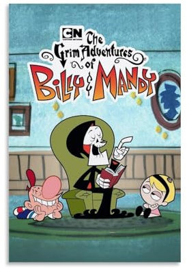 LRXDECOR The Grim Adventures of Billy and Mandy Poster, klassisches Anime-Leinwand-Poster, trendige Cartoon-Wandkunst für Schlafzimmer, Zuhause, ästhetische Dekoration, 30 x 45 cm, ungerahmt