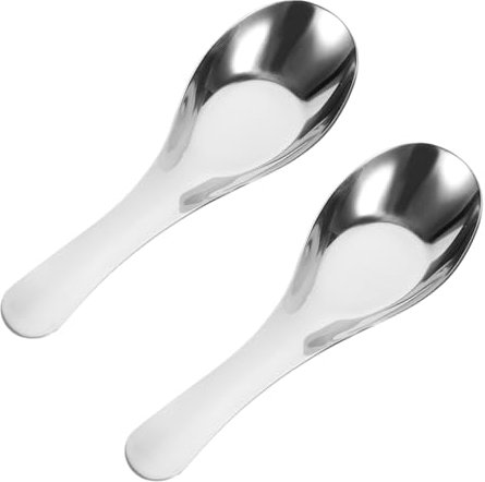 KICHOUSE 2 Piezas cuchara plana de acero inoxidable talheres aco inocidavel cucharas soperas cucharada de sopa cucharas para cubiertos cucharas de postre de acero inoxidable Cucharadas