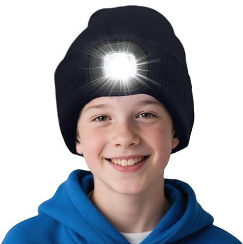 AWSOLAR LED Licht Mütze für Winter Warme