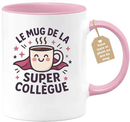 quotedazur - Tazza Personalizzata Il Super College Regalo Per Natale Tazza E - Rosa/Ceramica