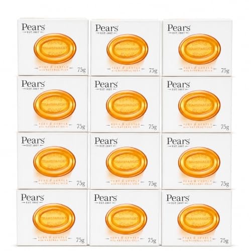 3 x 75g Pears Transparent Soap – Pure & Gentle Cleansing Bar with Natural Oils