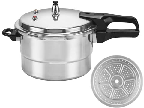 Schnellkochtopf – 5 l Getreidekocher mit Dampfgarer-Einsatz, starkes Material, Aluminium-Legierung, Schnellkochtopf für Fleisch, Geflügel, Meeresfrüchte, Küche, Kochen, Restaurant und andere