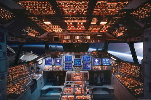 Educational - Bildung Raumschiff - Space Shuttle Cockpit Columbia Bildungsposter - Maxiposter Version in Englisch - Grösse 91,5x61 cm