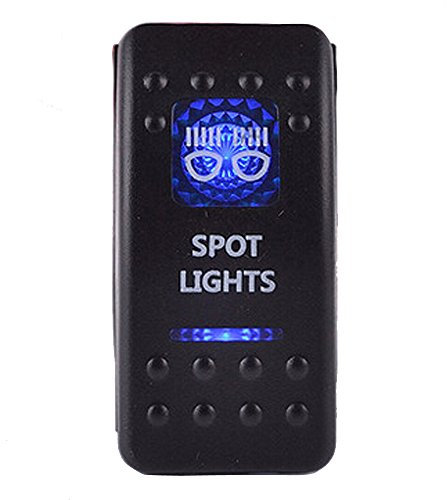 E Support Interrupteur à Bascule Commutateur de Tableau 12V 20A 24V 10A Bleu LED Lumineuse Barre Interrupteur Bord de Voiture 5 Broches Spot Light