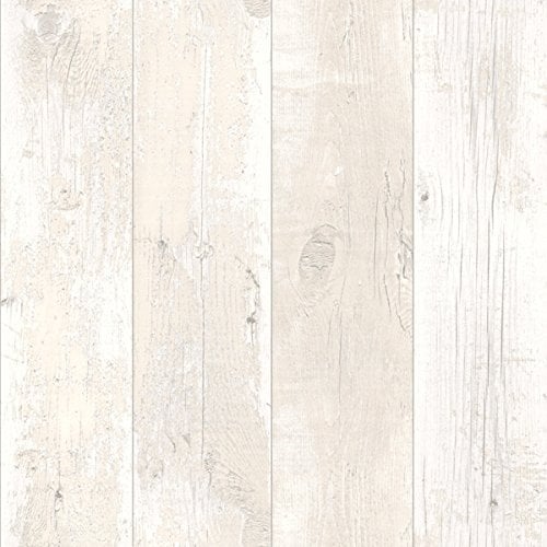 Driftwood Wallpaper Whitewashed White Wood 670505