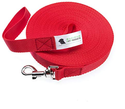 Maximum Pet Products Dog Training Lead (100ft/30m, Red)