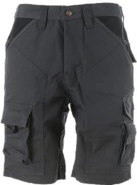Apache Workwear Men's Work Shorts | APKHT Cargo Holster Pocket Shorts | Grey/Black 40 Waist | Rip-Stop polycotton durable material | Low Rise Comfort Waist | Side cargo pocket and large phone pocket
