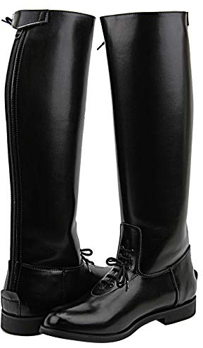 FAMMZ MB-2 Men's Mens Motorcycle Police Patrol Leather Tall Knee High Riding Boots Color Black 10 Slim Calf
