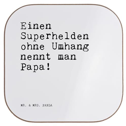 Mr. & Mrs. Panda Holz Untersetzer Einen Superhelden ohne Umhang... - Geschenk, Familie, Holzuntersetzer, Spruch Geschenke, Glasuntersetzer,