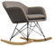 KAWOLA Schaukelstuhl Ergonomisch mit Stoffbezug Schaukelsessel Stella, Polyester & Eichenholz, Ideal für Wohnzimmer & Leseecken, Modernes Design & Komfortabel