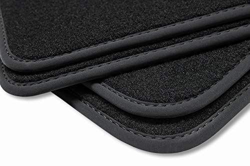 teileplus24 B54 Velours Fußmatten kompatibel mit BMW 3er E46 Touring Limo 2000-2007 Trittschutz Fahrermatte, Naht:Schwarz