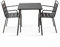 Oviala Gartenmöbel-Set, quadratisch und 2 Sessel, Stahl, grau – Palavas