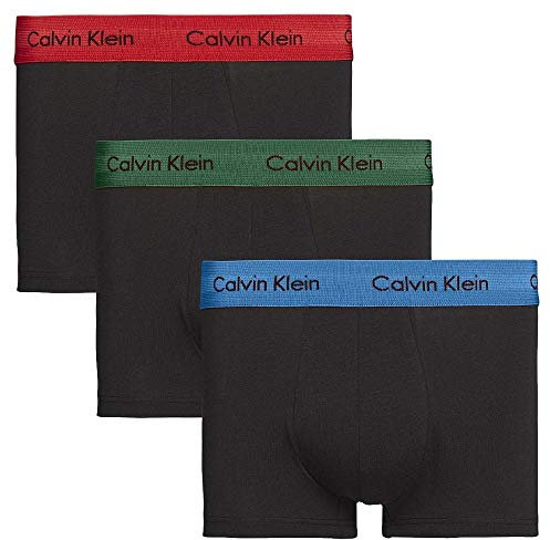 Calvin Klein Low Rise Trunk 3pk, Boxer Homme, Noir (B - EDEN/ VALLARTA BLUE/ TEMPER WB BZP), Large