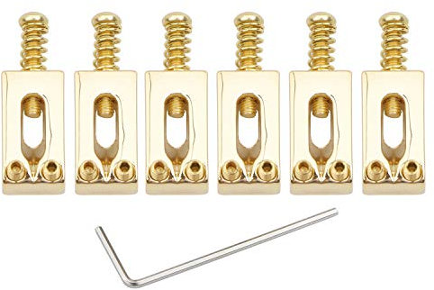Unxuey Lot de 6 selles de chevalet de guitare électrique Tele pour guitare électrique Fender Stratocaster avec clé