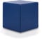 Ecopuf Cube - Sitzhocker Hocker Kunstleder Lederimitat Sitzbox Quader Würfel Pouf Ottomane Fußbank für's Wohnzimmer Wohneinrichtung 40x40x40 cm Faber Blau E11