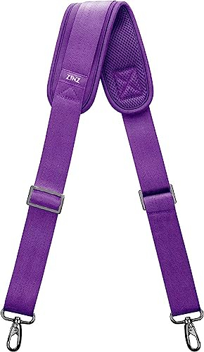 ZINZ Verstellbarer Schultergurt Mit Belueftung und Metallhaken Universal Fuer Laptop Kamera und Sporttaschen, 57 Zoll-Lila