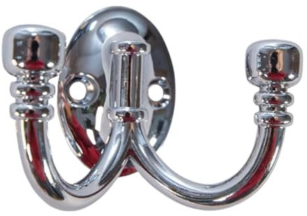 S & S International Ball End Robe Hook Hook, Polished Chrome Wall Mounted, Over Door, Wardrobe, Cupboard, Hallway, Porch Modern Hanging Hook, 50mm