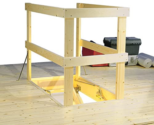 Original Roto Lukenschutzgeländer Schutzgeländer aus Holz zur Absicherung von Deckenöffnungen | Sicherheitszubehör bis 140 x 70 cm | 3-seitig | zur einfachen Selbstmontage und jederzeit nachrüstbar