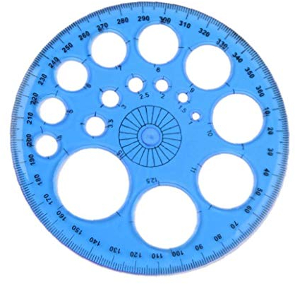 1pc Plastik 360 Grad Rund Lineal Patchwork Lineal Büro-zubehör (zufällige Farbe)