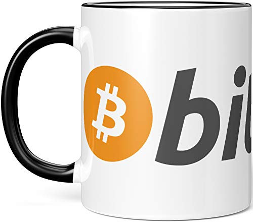 JUNIWORDS Tasse, Bitcoin Logo Symbol (1000273), Keramik, Schwarz, 330 ml