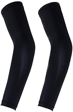 LJJ 3 Pares Manguitos de Ciclismo, Mangas de Protección UV para Correr, Golf, Conducir, Patinaje, Escalada,Black-L