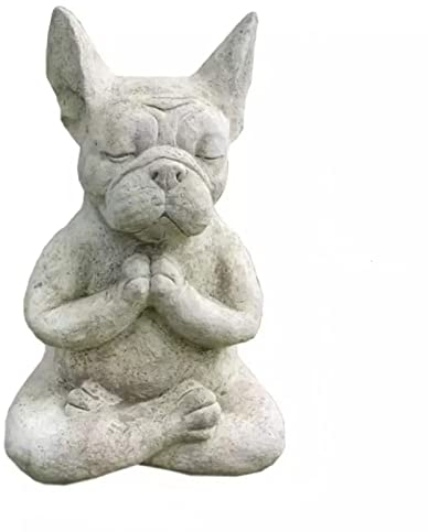 通用 Meditierende Bulldogge Statue，Harzmaterial, wasserdicht, geeignet für Garten, Outdoor, Indoor Ornament