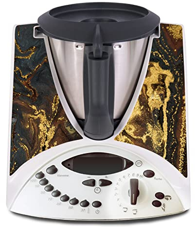 Finest Folia Deko Schutz Aufkleber Goldpuder kompatibel mit Thermomix TM31 | Sticker Set für Küchenmaschine Küchengerät Design Klebefolie wasserfest selbstklebend als Kratzschutz