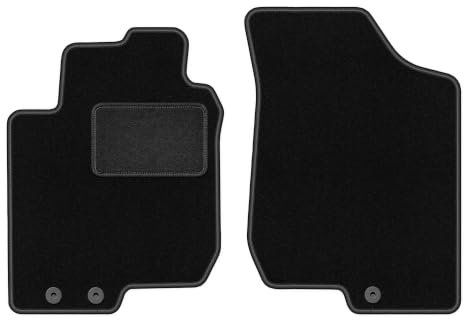 Velours-Fußmatten vorne passend für Hyundai i30 I 2007-2012, Schwarz, LUX | passend für Schrägheck/Kombi/CW; Velours-Teppich (Polypropylen), ca. 6,5 mm; rutschfest, runde Befestigungen (Typ AV)