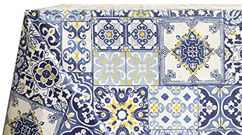 BIANCHERIAWEB Amalfi Tischdecke für Küche und Wohnzimmer, hergestellt in Italien, 100% Baumwolle, 140 x 140 cm