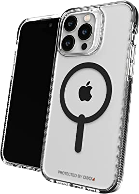 ZAGG Gear 4 Santa Cruz Snap D30 Protective Case Compatible with iPhone 14 Pro Max, Slim, Shockproof, Wireless Charging, MagSafe Compatible, (Black)