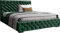 Samtstoff Polsterbett Doppelbett 140x200 160x200 180x200 cm Grün Bettgestell Mit Bettkasten Lattenrost und Gestepptes Kopfteil - Hydrophobe Stoff - Chesterfield-Stil - Dunkelgrün - 180 x 200 cm