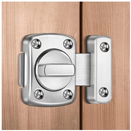 Two-Way Swivel Security Door Bolt Lock, Bathroom Latch, Night Security Pin Lock