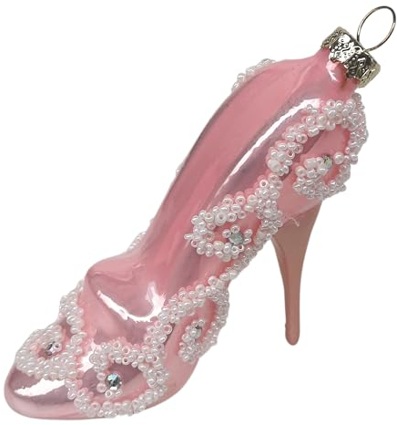 High Heels Pumps rosa Weihnachtsbaumkugel Glas Christbaumschmuck Weihnachten