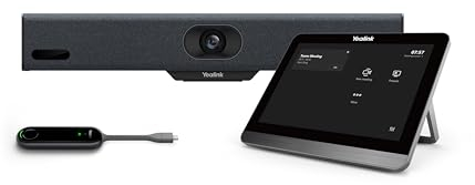 Yealink Video Collaboration Bar A10-025 – Video Bar A10 + Presentation Pod + Touch Panel, 4K Kamera,120° Weitwinkel, Auto-Framing, AI Noise Cancelling, 8 MEMS Mikrofone, Plug-and-Play, MS Teams & Zoom
