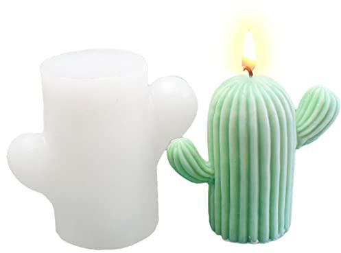 Kaktus-Silikon-Kerzenform, Silikon-Kerzenformen – Kakteen-Form 3D für Fondant, Blütenpaste, Schokolade, Duftkerzen, handgefertigte Seife Keloc