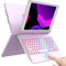 Étui avec Clavier pour iPad 10.2, Clavier Touchpad Pivotant à 360° pour iPad 9/8/7 Génération, Clavier Trackpad Bluetooth sans fil avec 7 Touches de Rétroéclairage, mise en Veille Automatique