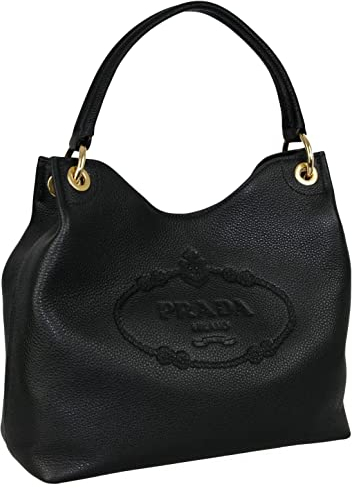 Prada Damen Schwarz Leder Schultertasche 1BC051