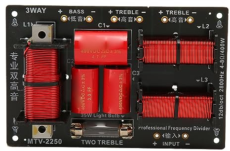 Frequenzweiche Filter, 400W 3-Wege Hi-Fi Klare Höhen Verstärkte Bässe Lautsprecher-Frequenzteiler PCB-Platte Stabile Signalübertragung Lautsprecher-Frequenzweiche