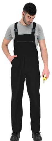 BWOLF Slater Arbeitslatzhose Herren Arbeitslatzhosen Männer Latzhose Herren Arbeitshose Schutz-Latzhose für alle Jahreszeiten und verschiedene Berufe S - 4XL (Schwarz, L)