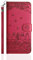 Butnyeoe Handyhülle für iPhone 6 Plus/iPhone 6s Plus,Zaunkatzen Klappbar Hülle,Geprägtes PU Leder Wallet Schutzhülle Tasche Flip Case,Magnetische Klapphülle mit Kartenfach Standfunktion,Mauve/Rot