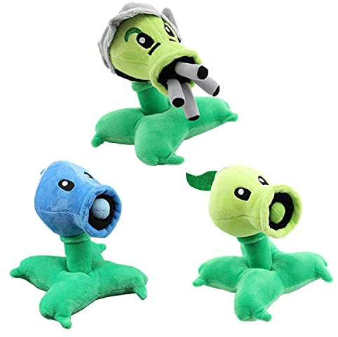 Laruokivi 3pcs Peashooter & Ice Peashooter & Gatling Pea Shooter Peluche Set Piante Frutta Morbido Farcito Bambola Regalo