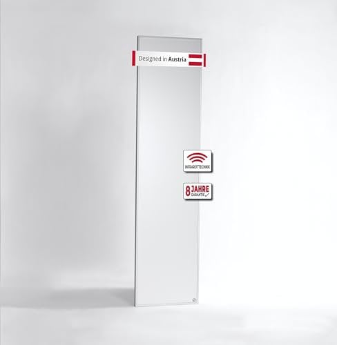 heatness Infrarotheizung Simpel Wand Pro, S – Wandheizung energiesparend, 400 Watt, Heizkörper zur Wandmontage, 30 x 120 x 2,5 cm für bis zu 5 m²