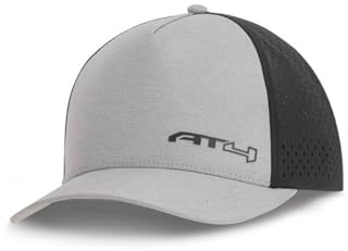 GMC AT4 Performance Mütze – perforierte Snapback-Kappe – offiziell lizenziert von GM Gray, Grau, Einheitsgröße