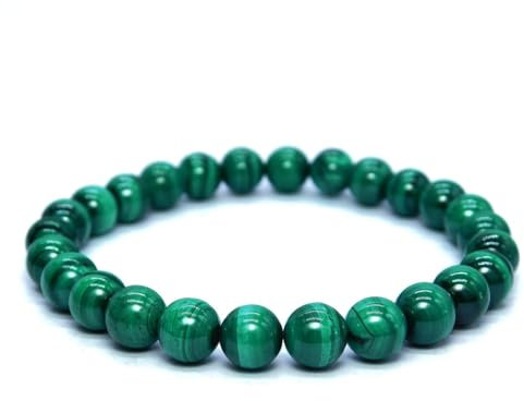 Joyas Minerales Malachit-Armband – 100% echte Natursteine | Bequem & elegant | Elastische koreanische Schnur | Inkl. Geschenkbox (Malachit, 6mm)