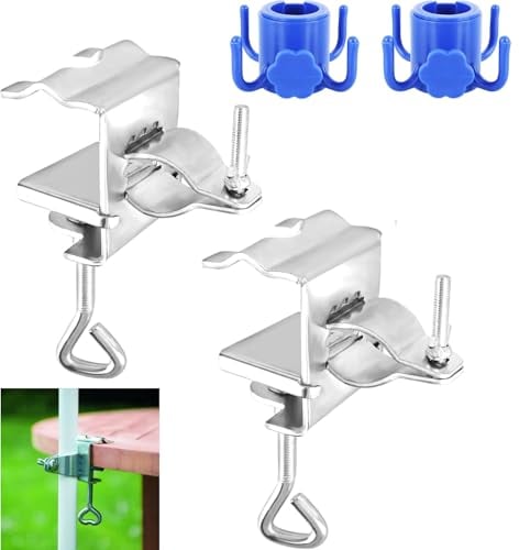 MJFENDAI Pack of 2 Parasol Stands, Parasol Balcony Diameter 19-32 mm, Parasol Holder Balcony Railing for Balcony Railing or Table and Chairs Outdoor