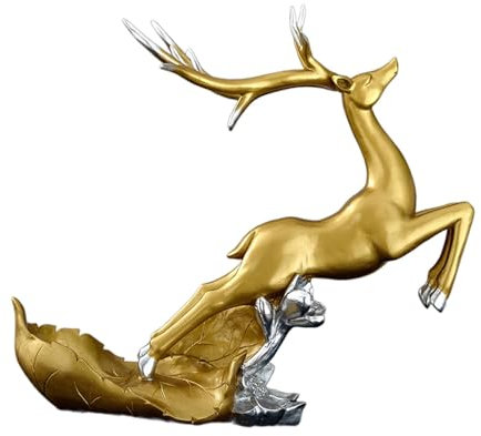 perfk Weinregal Weinhalter, Trendy Hirsch Statue Dekorativ, Weinflaschenhalter Weinregal für Esszimmer Flur Hotel Restaurant, Gold