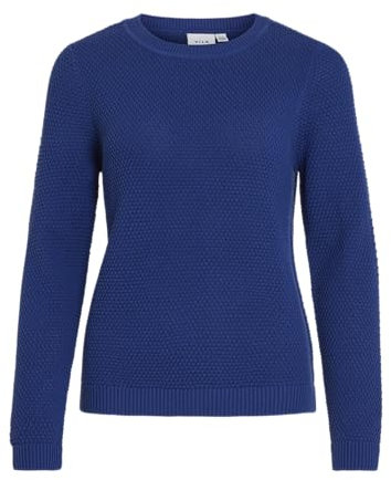 Vila Women's Vidalo O-Neck L/S Knit Top-Noos, Mazarin Blue, XS