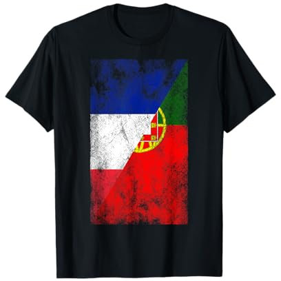 Irreverent Tees - Drapeaux France & Portugal - T-Shirt Classique Unisexe Adulte Multicolore Taille S