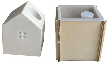 MOONDAME Silikonform für Kerzenhalter in Hausform für Kerzenhalter, Schreibtisch, Ornament, Heimdekoration, Kerzenständer