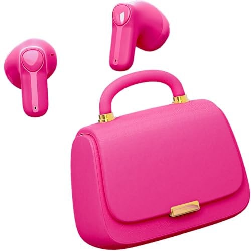 ANCwear Ear Buds,Bluetooth 5.3 In-Ear headphones,13mm Drivers deliver Premium Sound Earphones,22H Playtime True wireless Earbuds with Unique Mini HandBag Charging Case (Hot Pink)